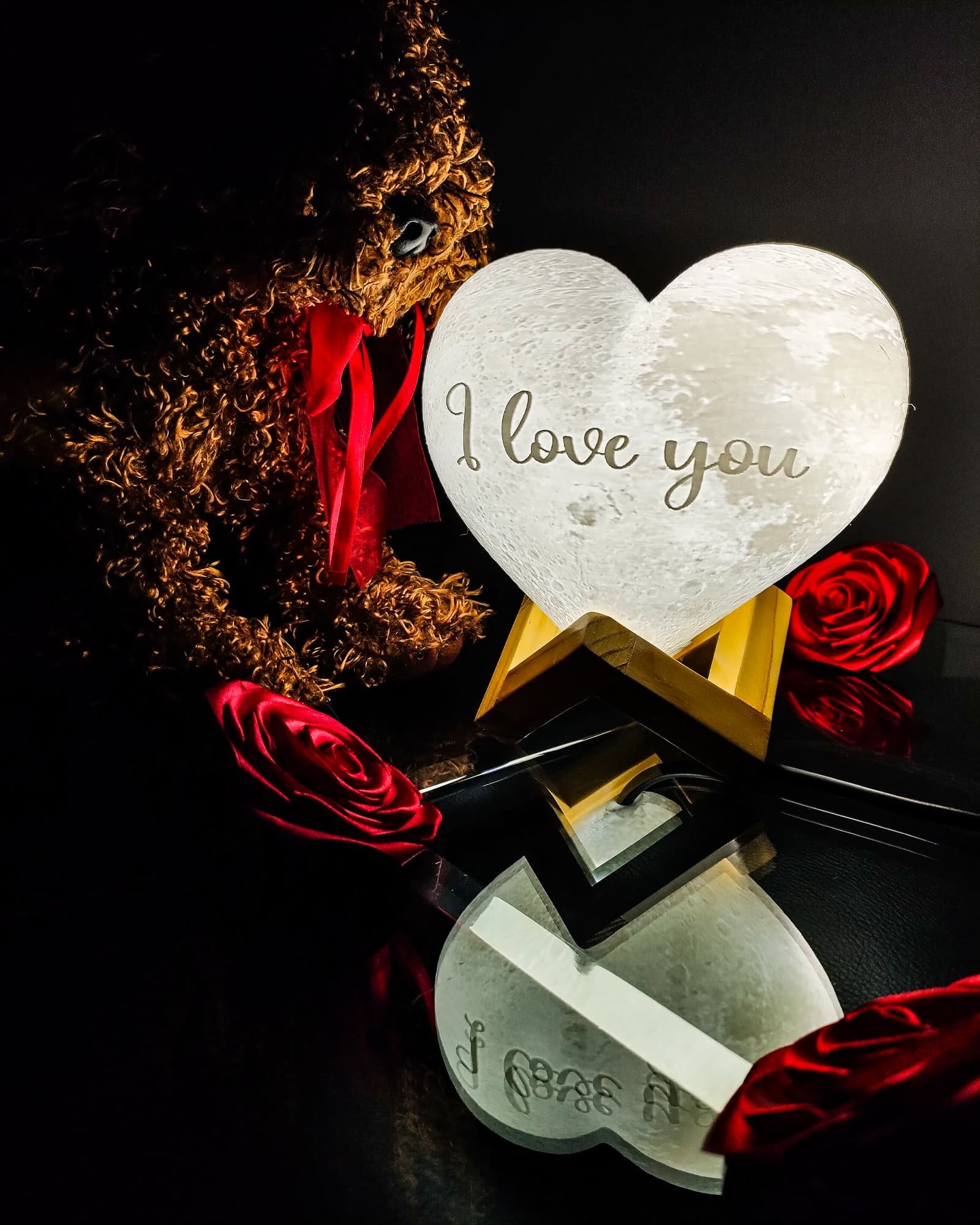 Lámpara corazón 3D personalizada con fotografía